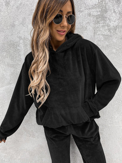 Women's Fleece Set Soft High-Neck Elastic