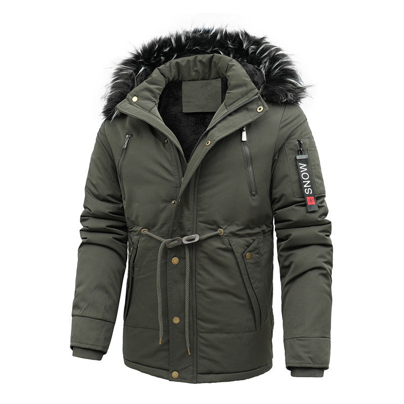 Men's Insulated Waterproof Outdoor Jacket with Detachable Hood