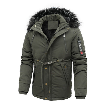 Men's Insulated Waterproof Outdoor Jacket with Detachable Hood