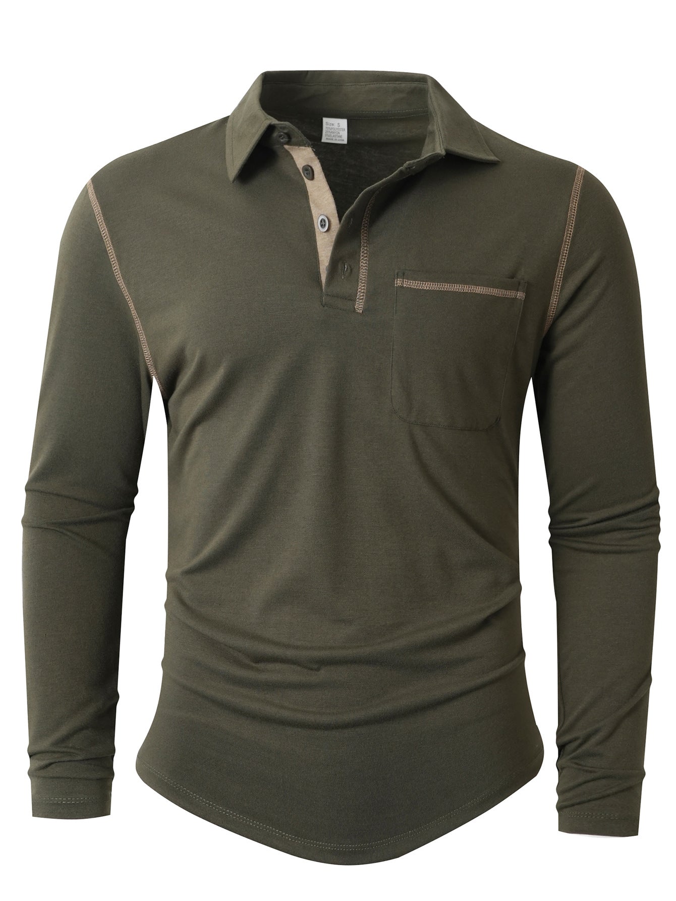 Men's Long-Sleeve Polo Shirt Elegant Sporty