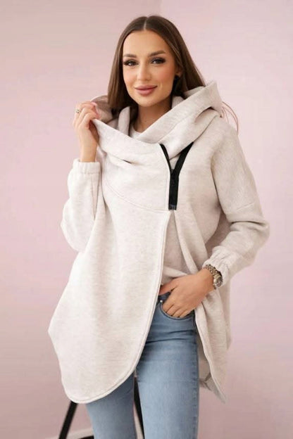 Stylish Asymmetrical Zipper Sweatjacket