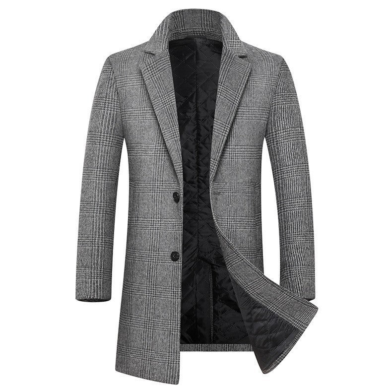 Men's Coat Glen Check Elegant Warm Lining