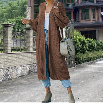 Women's Knitted Cardigan Wide Sleeves Elegant Design