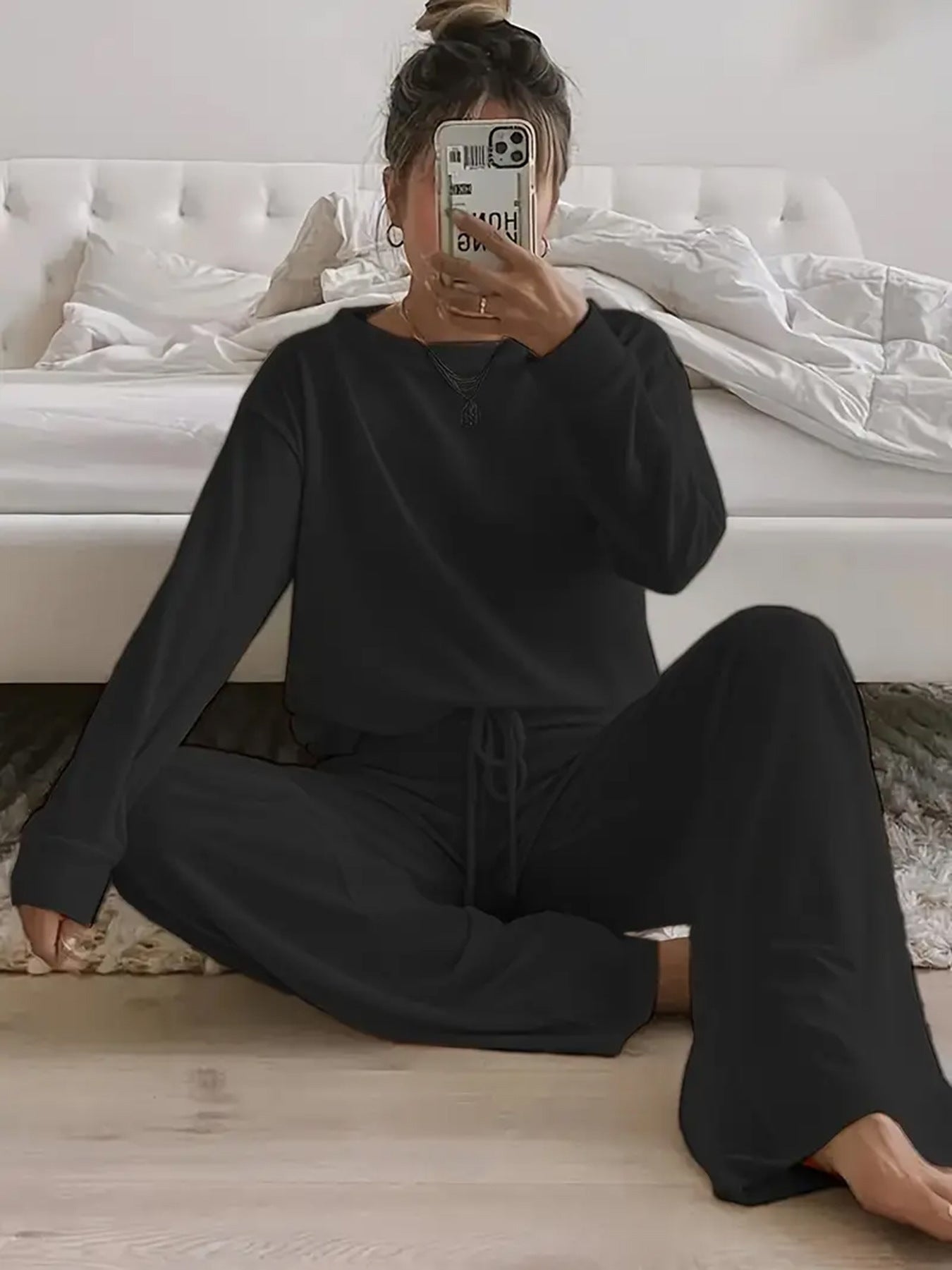 Damen Lounge Set Bequem Elegant Weite Passform - IdealeKleiden