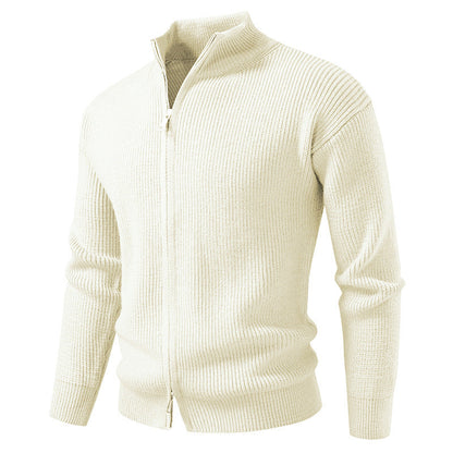 Herren Strickjacke Hochkragen Moderner Reißverschluss