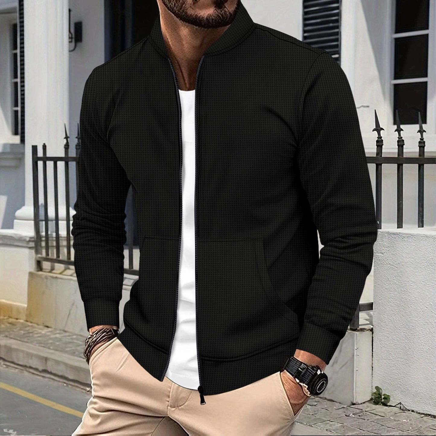 Fashionable Zip Jacket Sporty SlimFit