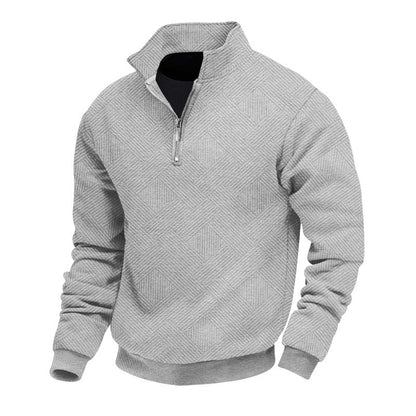 Men's Stand-Up Collar Knit Sweater Modern Zipper
