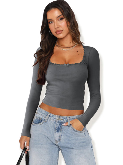 Women's Long Sleeve Lace Elegant Top
