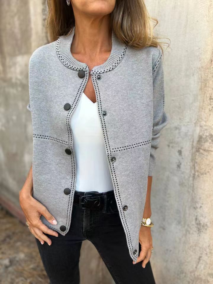 Soft Cardigan Loose Fit Round Neck