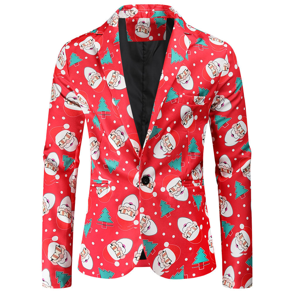 Men's Christmas Blazer Festive Red Green