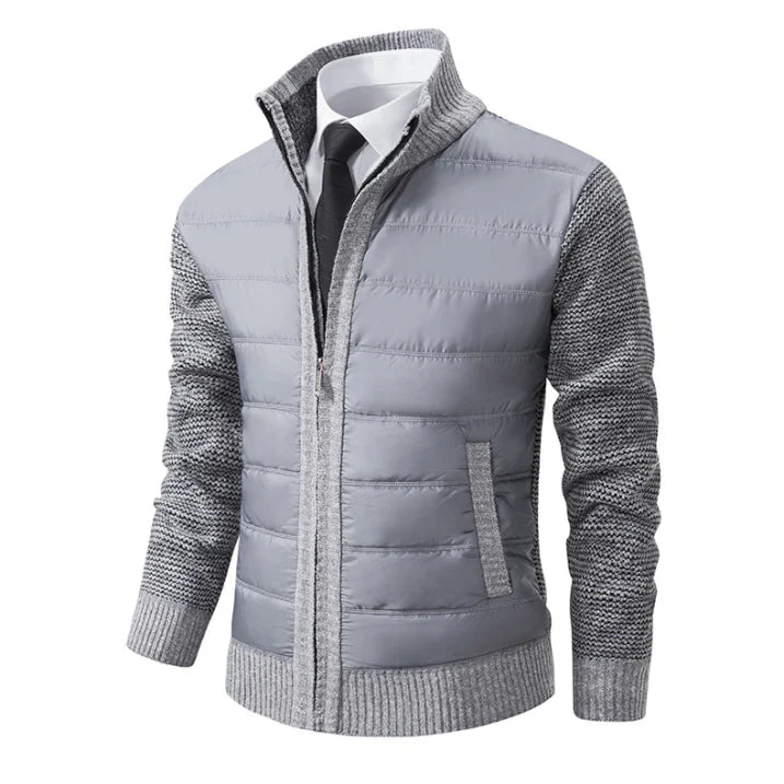 Men's Quilted Jacket Warm Insulated Long Sleeve