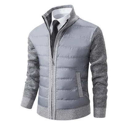 Men's Quilted Jacket Warm Insulated Long Sleeve