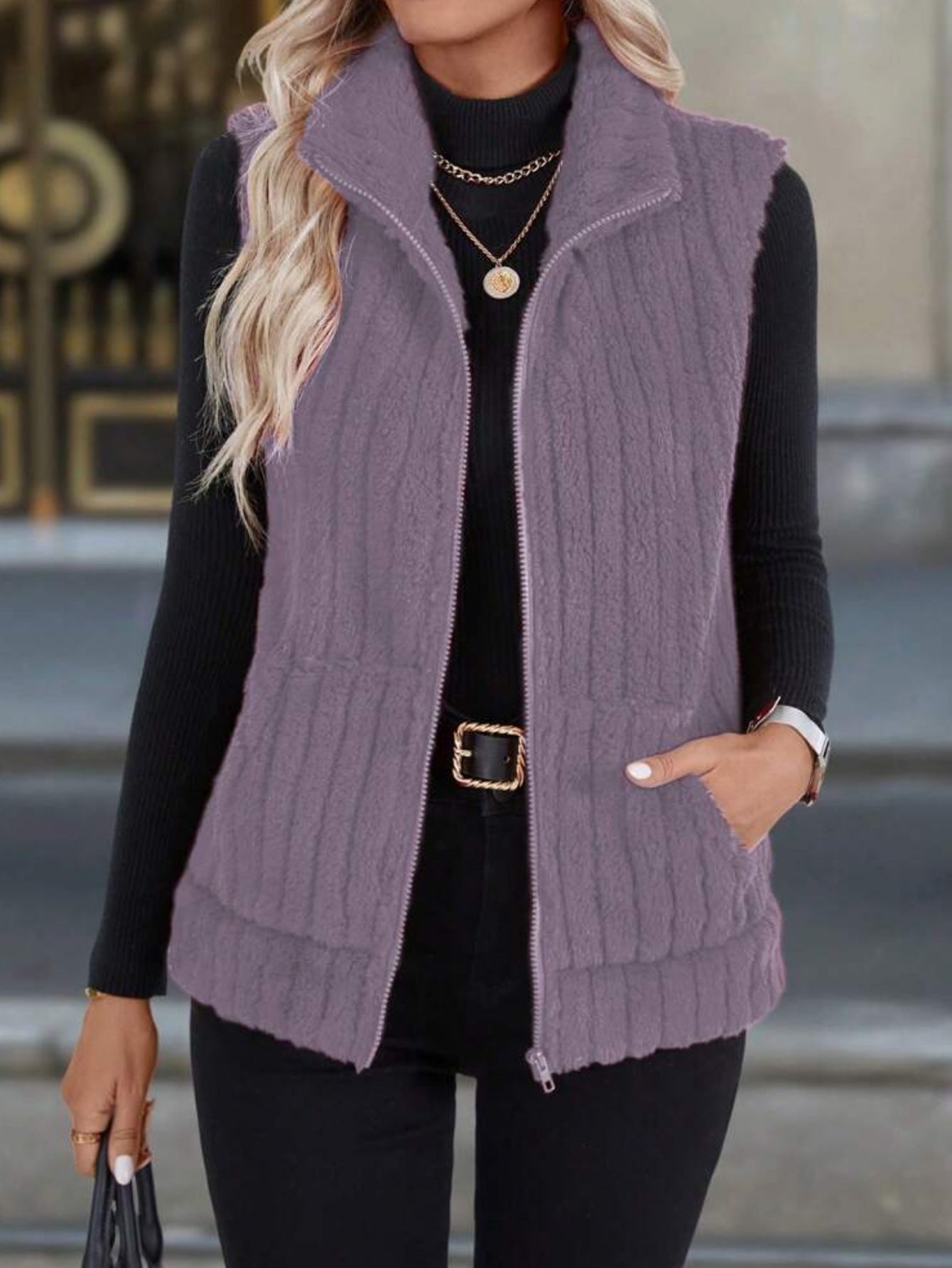 Women's Cuddly Vest Hood Soft & Comfortable
