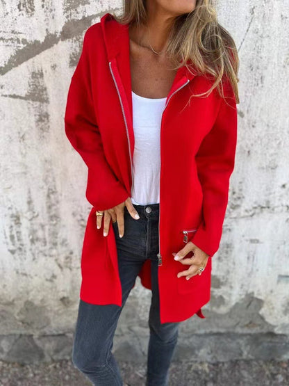 Women's Long Winter Jacket With Side Zipper