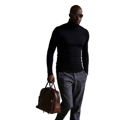 Men's Turtleneck Sweater Finely Structured Elegant Design