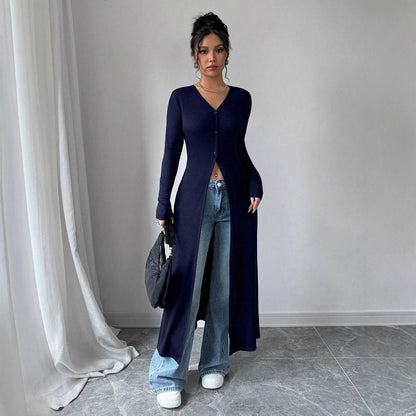 Damen Cardigan Langarm Knöpfe Elegantes Design