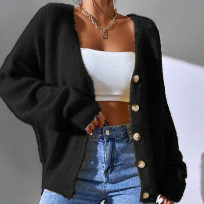 Women's Soft Knit Casual Gold Cardigan