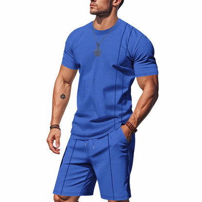 Men's Sports Outfit Short-Sleeve Shirt and Shorts Breathable