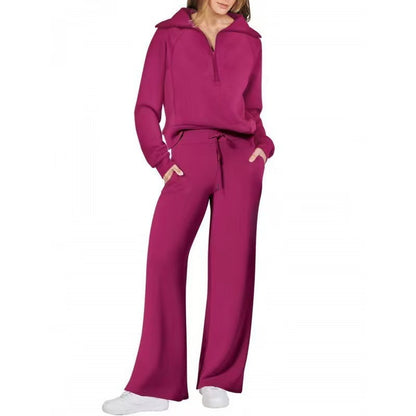 Women's Sports Set with Stand-up Collar and Braces