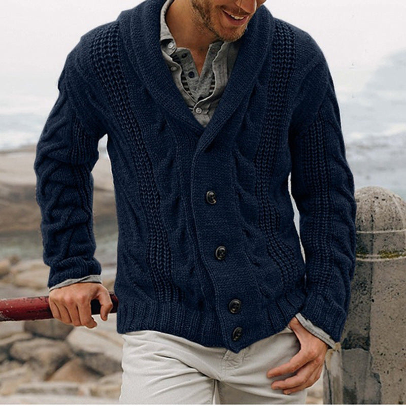Herren Strickjacke Grobmuster Elegantes Design