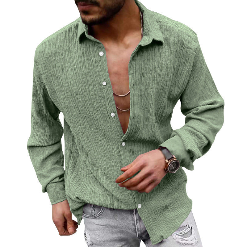 Men's Long-Sleeve Shirt Modern Textured Look