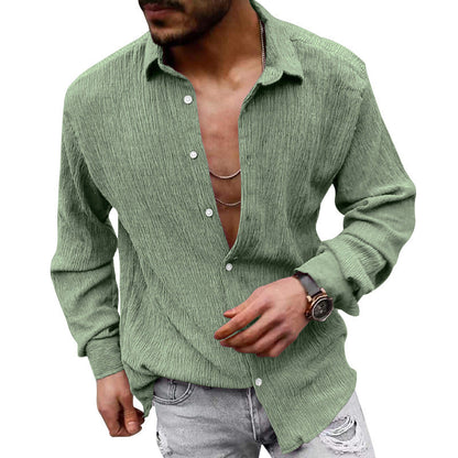 Men's Long-Sleeve Shirt Modern Textured Look