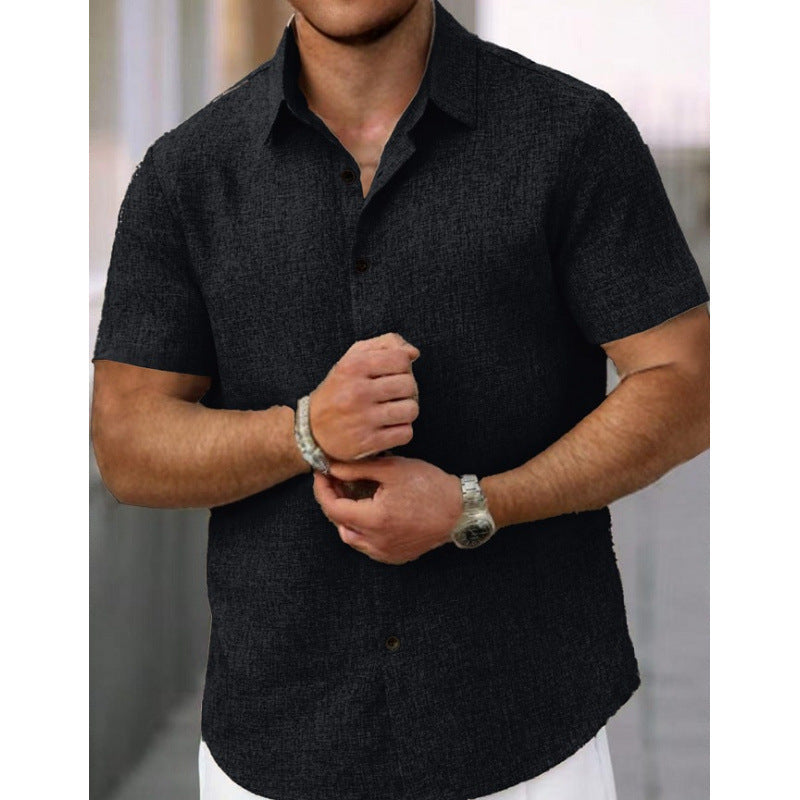 Men's Short-Sleeve Shirt Textured Modern Design