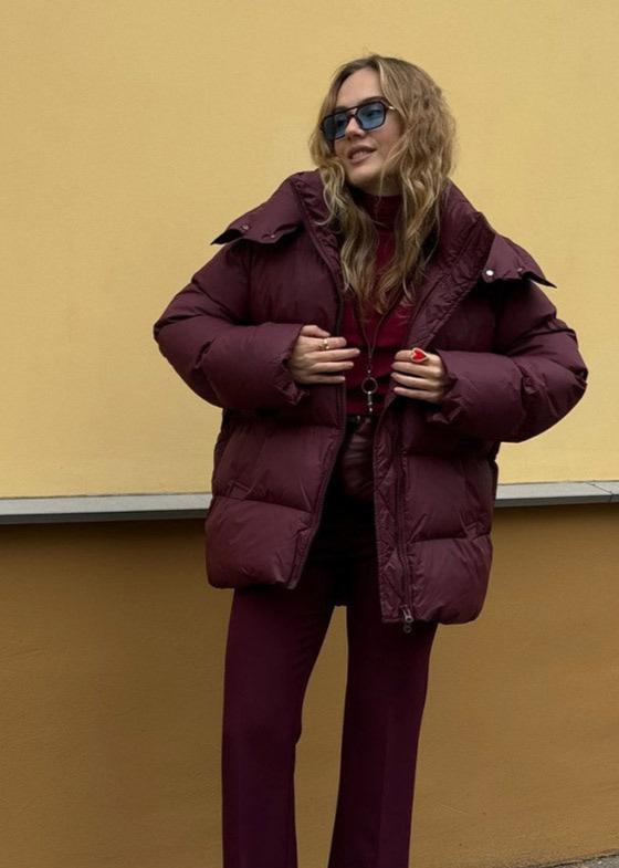 Luxury Burgundy Winter Down Jacket