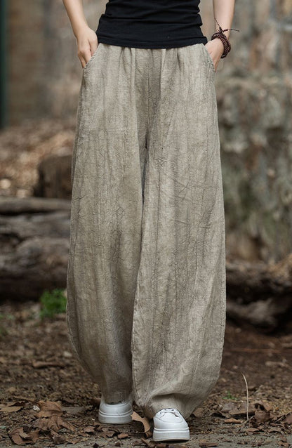 Women's Linen Wide Leg Comfortable Summer Trousers