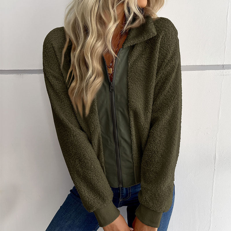 Damen Weich Fleece Jacke Warme Winterjacke - IdealeKleiden