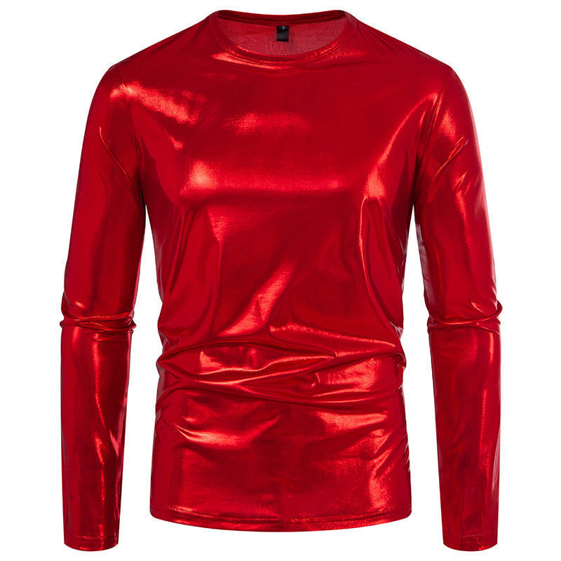 Men's Long-Sleeve Shirt Shiny Stretch Cotton