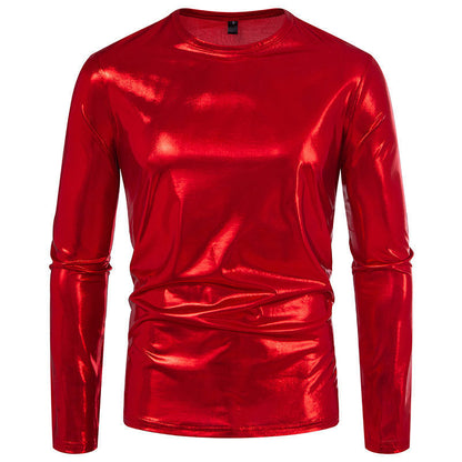 Men's Long-Sleeve Shirt Shiny Stretch Cotton