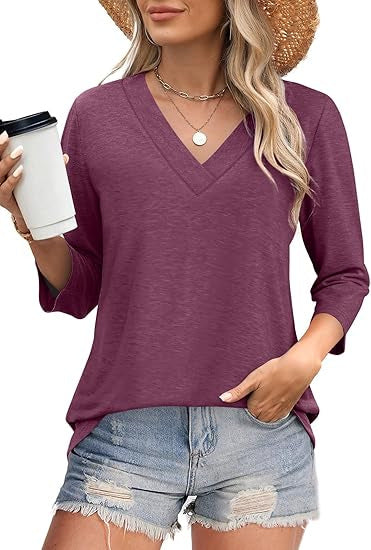 Women's Top V-Neck Elegant Blouse