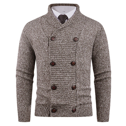 Men's Cardigan Modern Shawl Collar Button Design