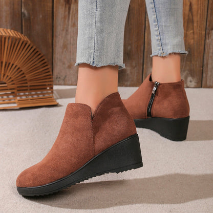 Women's Wedge Boots Soft Suede Shoes