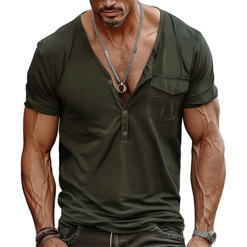 Men's T-Shirt Short Sleeve Modern Fit With Chest Pocket