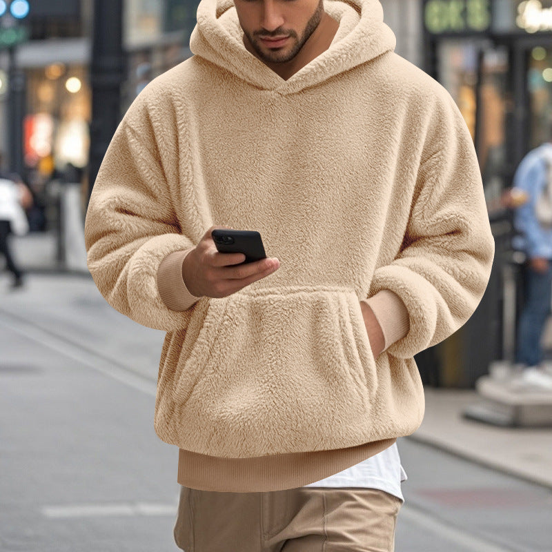 Men's Large Fleece Hoodie Comfortable Modern Kangaroo Pocket