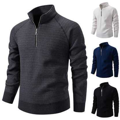 Herren Pullover Modern Raglan Ärmel Reißverschluss - IdealeKleiden