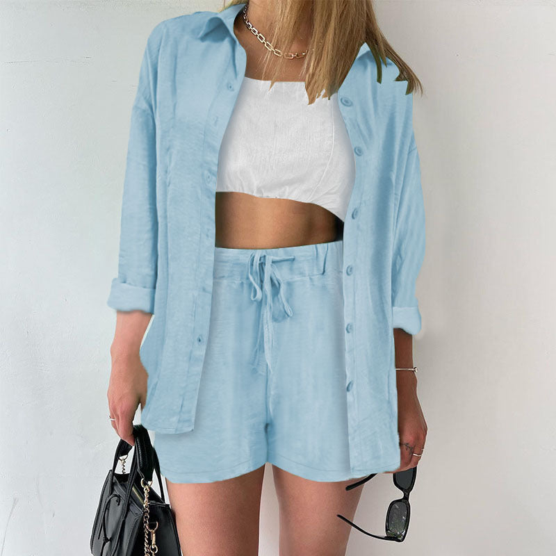 Women's Linen Two-Piece Summer Set Elegant