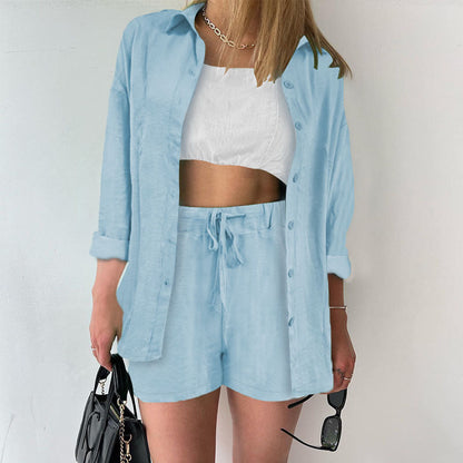 Women's Linen Two-Piece Summer Set Elegant