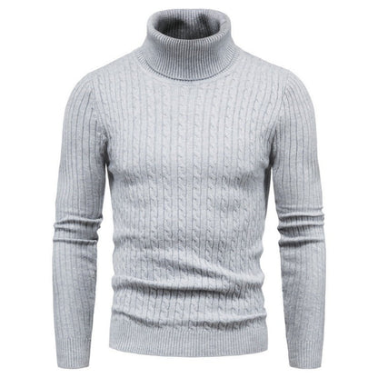 Men's Turtleneck Sweater Cable Knit Elegant Fashion