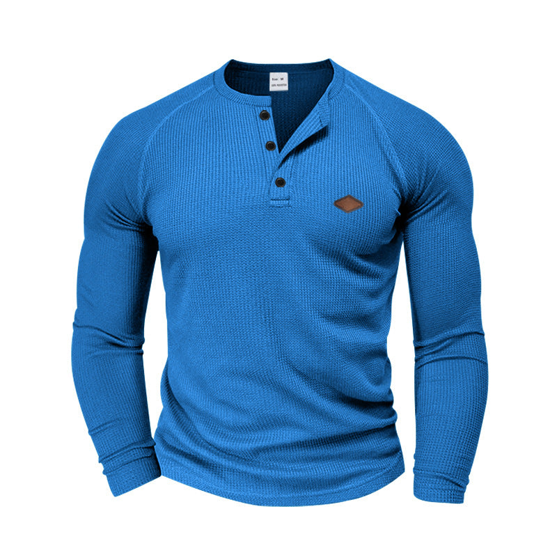 Men's Long-Sleeve Shirt Textured Modern Button Design