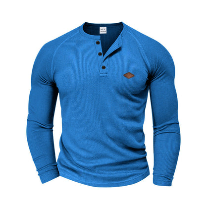 Men's Long-Sleeve Shirt Textured Modern Button Design