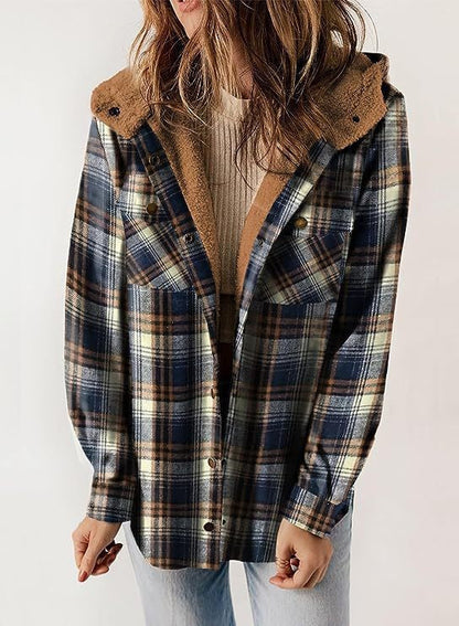 Women's Wool Coat with Plush Hood