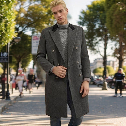 Men's Coat Modern Velvet Collar Elegant Design