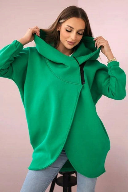 Stylish Asymmetrical Zipper Sweatjacket