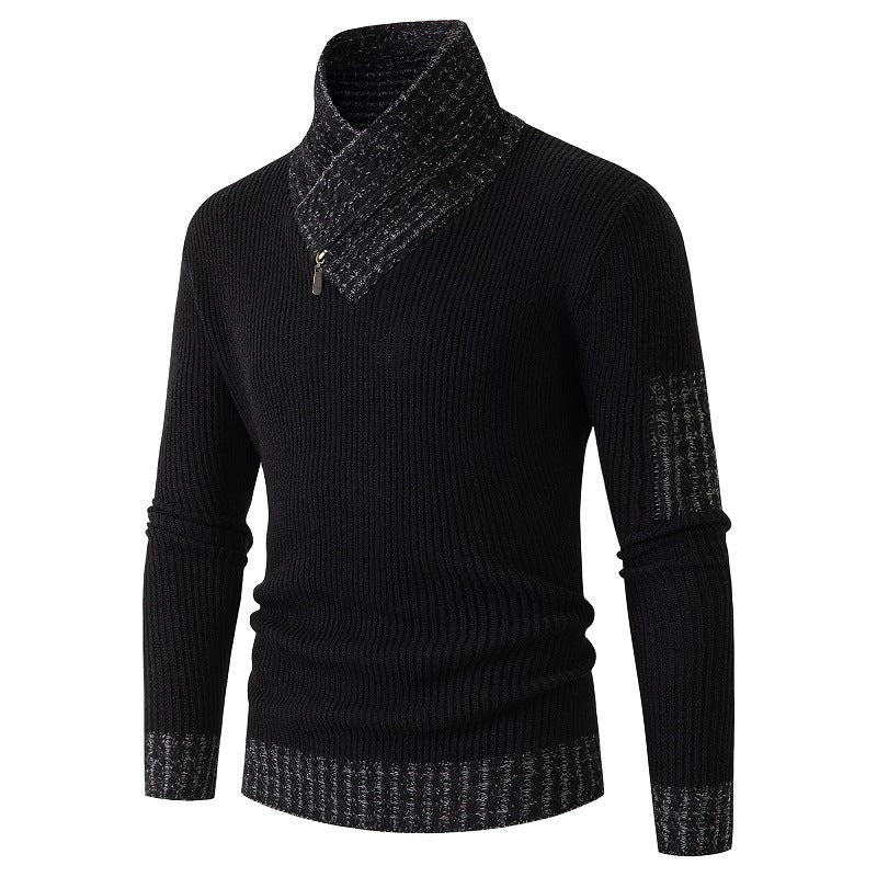 Men's Asymmetric Textured Sweater