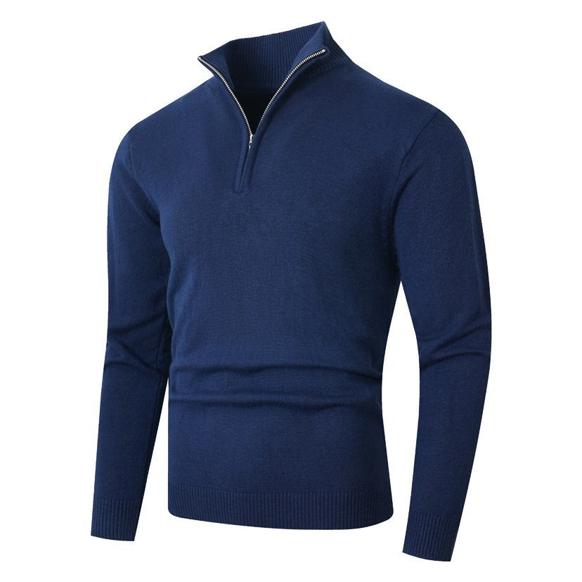 Men's Modern Pullover Half-Zip Textured Fabric