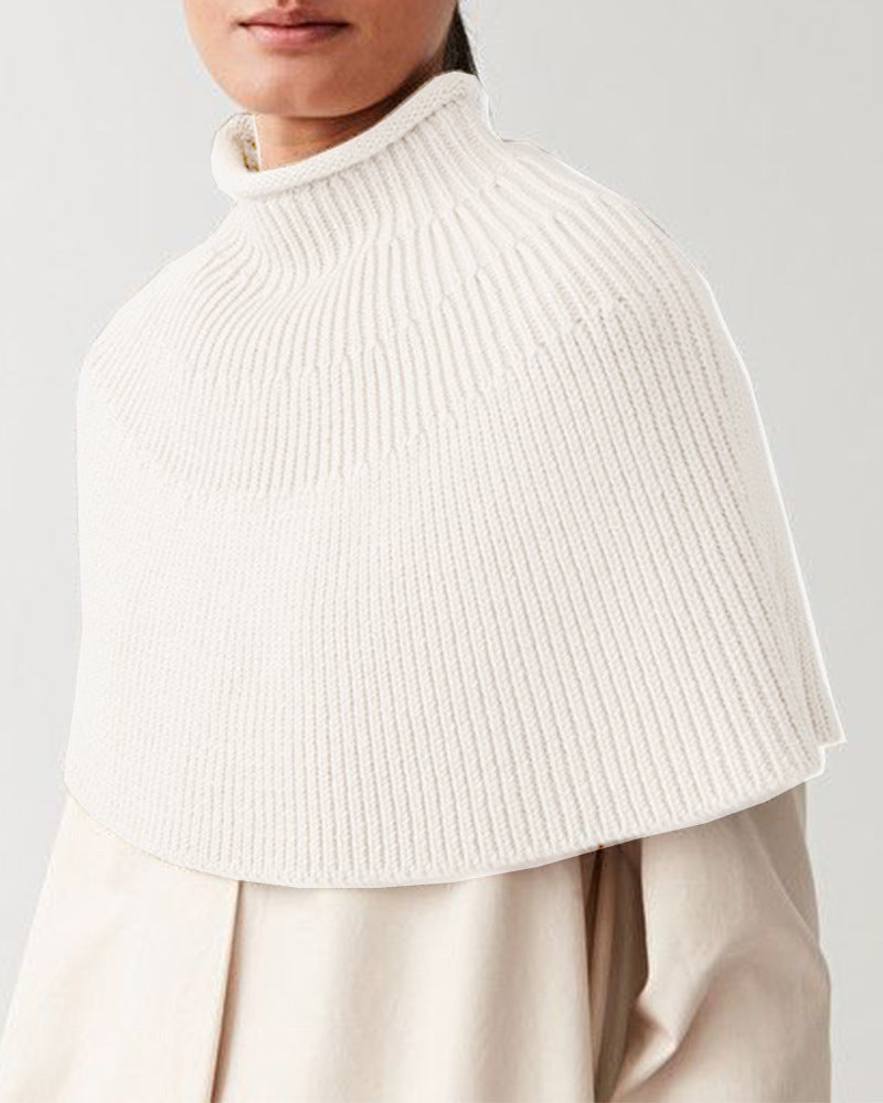 Women's Knitted Cape Elegant Design High Collar