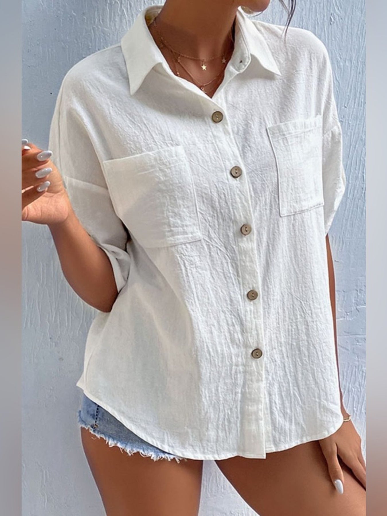 Women's Linen Blouse Summer-Light Elegant Design
